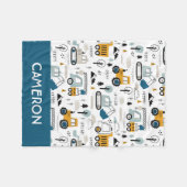 Laten we het voertuigpatroon verplaatsen fleece deken (Voorkant (Horizontaal))