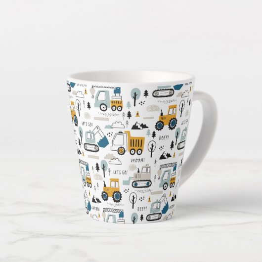 Laten we het voertuigpatroon verplaatsen latte mok (Rechterhoek)