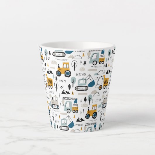 Laten we het voertuigpatroon verplaatsen latte mok (Voorkant)