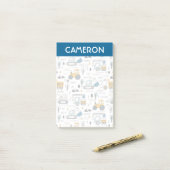 Laten we het voertuigpatroon verplaatsen post-it® notes (Op bureau)