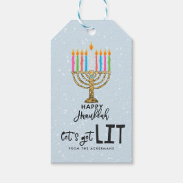 Laten we het vuurwerk aansteken | Hanukkah-cadeaub Cadeaulabel