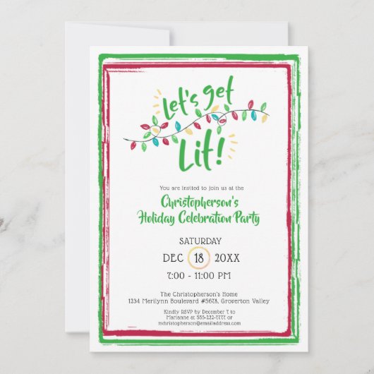 Laten we het vuurwerk aansteken | Kerstverlichting Kaart (Voorkant)