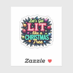 Laten we het vuurwerk doen - Grappige Kerst Puns G Sticker