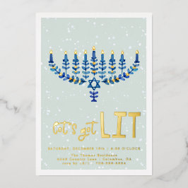 Laten we het vuurwerk doen | Uitnodiging Hanukkah-