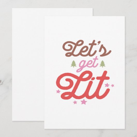 Laten we het vuurwerk maken, Kerstmis  Feestdagenkaart (Voorkant / Achterkant)