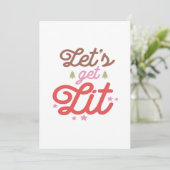 Laten we het vuurwerk maken, Kerstmis  Feestdagenkaart (Staand voorkant)