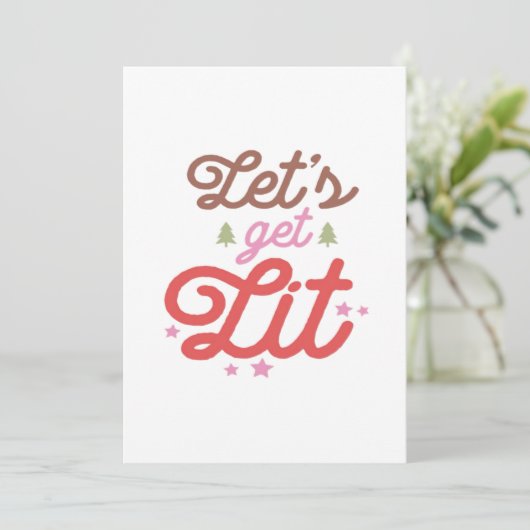 Laten we het vuurwerk maken, Kerstmis  Feestdagenkaart (Staand voorkant)