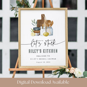 Laten we het welkomstbord van het Kitchen Vrijgeze Poster