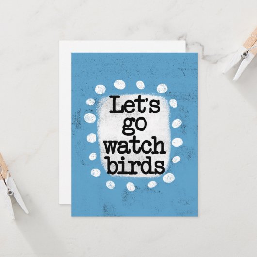 Laten we het Wenskaart van de vogels gaan bekijken Kaart (Voorkant / Achterkant in situ)