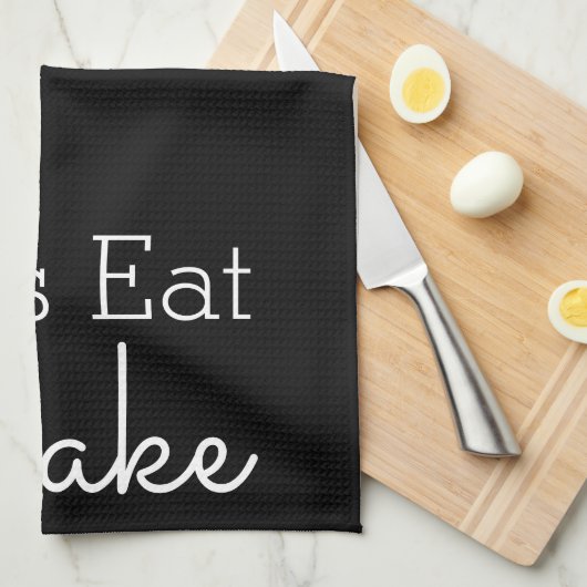 Laten we het witte script stoppen theedoek (Quarter Fold)