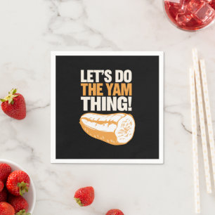 Laten we het yam ding doen Thanksgiving zoete aard Servet