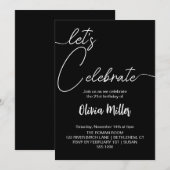 Laten we het zwarte verjaardagsfeest vieren kaart (Voorkant / Achterkant)