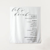 Laten we het zwarte Wit Wisbalkmenu Drinken Wandkleed (Voorkant)