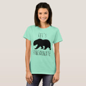 Laten we Hibearnate zwart Beer silhouet T-shirt (Voorkant volledig)