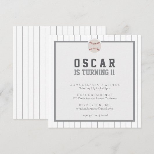 Laten we honkbal verjaardagsfeestje spelen kaart (Voorkant / Achterkant)