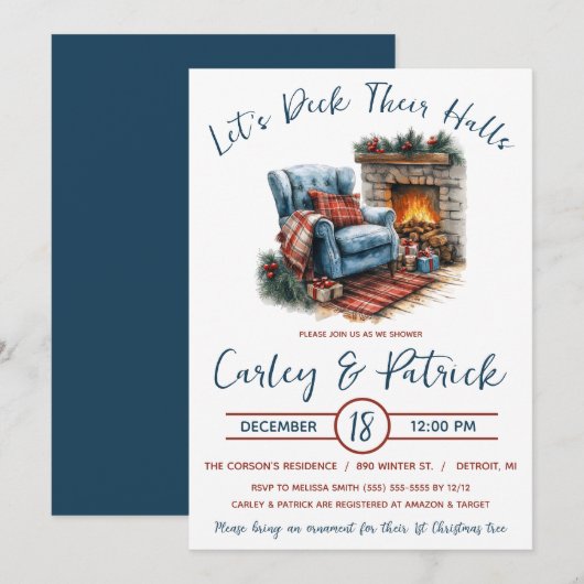 Laten we hun hallen dekken, vakantie Vrijgezellenf Kaart (Voorkant / Achterkant)