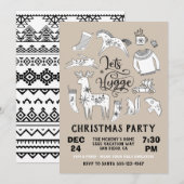 Laten we Hygge Cozy Winter Kerstparty Kaart (Voorkant / Achterkant)