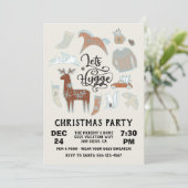 Laten we Hygge Cozy Winter Kerstparty Kaart (Staand voorkant)