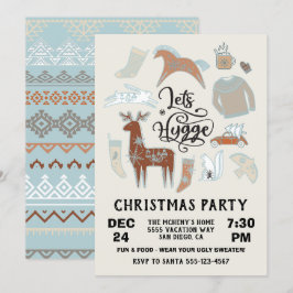 Laten we Hygge Cozy Winter Kerstparty Kaart