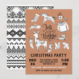 Laten we Hygge Gezellige Winter Kerstfeest Kaart