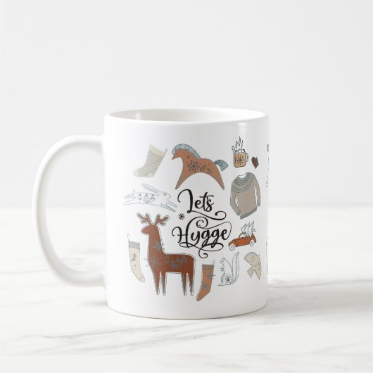 Laten we Hygge Scandinavische kerstMok Koffiemok (Links)