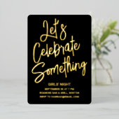 Laten we iets vieren in folie uitnodiging (Staand Voorkant)