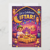 Laten we Iftar vieren! Speelse Ramadan uitnodiging (Voorkant)