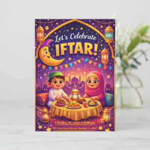 Laten we Iftar vieren! Speelse Ramadan-uitnodiging Kaart