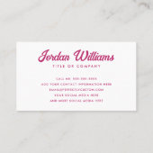 Laten we in aanraking blijven met trendy fuchsia r visitekaartje (Achterkant)