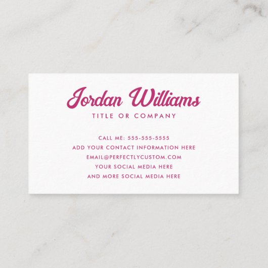 Laten we in aanraking blijven met trendy fuchsia r visitekaartje (Achterkant)