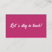 Laten we in aanraking blijven met trendy fuchsia r visitekaartje (Voorkant)