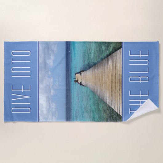 Laten we in het Blauw duiken (aanpasbaar) Strandlaken (Voorkant)