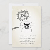 Laten we in het nieuwjaar, de Retro Uitnodiging Ri (Voorkant)