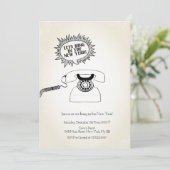 Laten we in het nieuwjaar, de Retro Uitnodiging Ri (Staand voorkant)