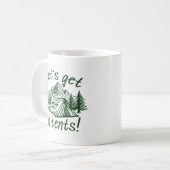 Laten we in tenten komen koffiemok (Voorkant links)