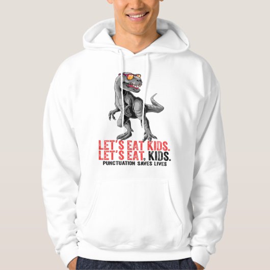 Laten we interpunctie eten Redt Levens Grammaticad Hoodie (Voorkant)