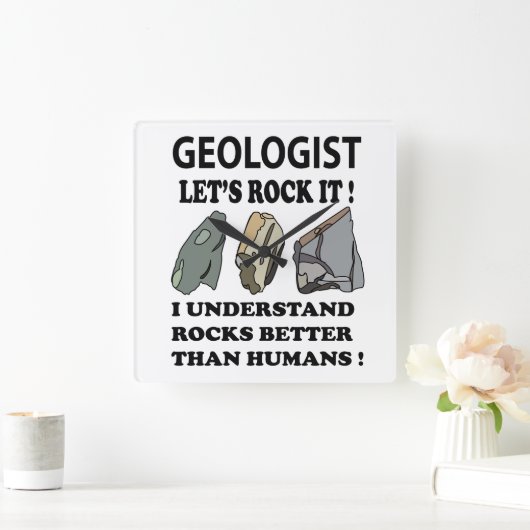 Laten we IT geoloog rocken Vierkante Klok (Huis)