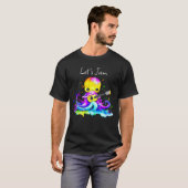 Laten we jammen | Octopus die Akoestische Gitaar s T-shirt (Voorkant volledig)