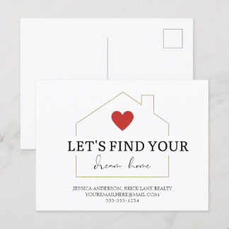 Laten we je droomhuis en de marketing van onroeren briefkaart