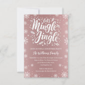 Laten we jingle en mengen kerstfeest roze wit kaart (Voorkant)