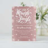 Laten we jingle en mengen kerstfeest roze wit kaart (Staand voorkant)