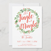 Laten we Jingle en Mingle Holiday Party Invitation Kaart (Voorkant)