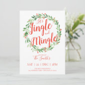 Laten we Jingle en Mingle Holiday Party Invitation Kaart (Staand voorkant)