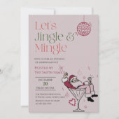 Laten we Jingle en Mingle, Santa Cocktail Party Kaart (Voorkant)