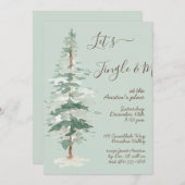 Laten we Jingle en Mingle Woodland Tree Party uitn Kaart (Voorkant / Achterkant)