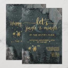 Laten we Jingle & Mingle Gold Woodland Holiday Par Kaart