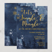 Laten we Jingle & Mingle Holiday Party Kaart (Voorkant / Achterkant)