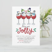 Laten we Jolly Christmas Cocktail Party halen Kaart (Staand voorkant)