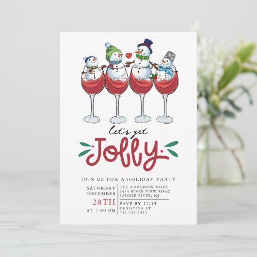 Laten we Jolly Christmas Cocktail Party halen Kaart (Staand voorkant)