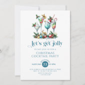 Laten we Jolly Christmas Cocktail Party uitnodigen Kaart (Voorkant)
